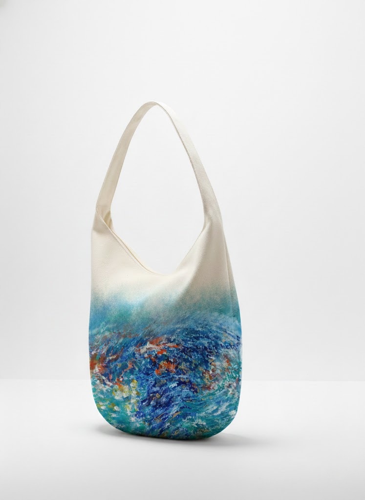 Golden Water art canvas bag