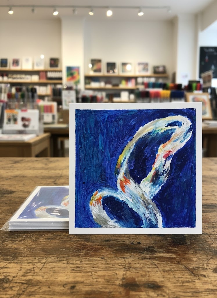 Golden Water art postcard