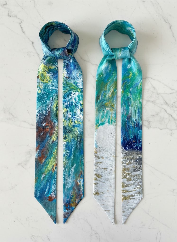 Golden Water art silk twillies